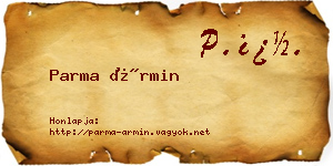 Parma Ármin névjegykártya